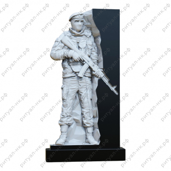 Резной памятник военному № 7