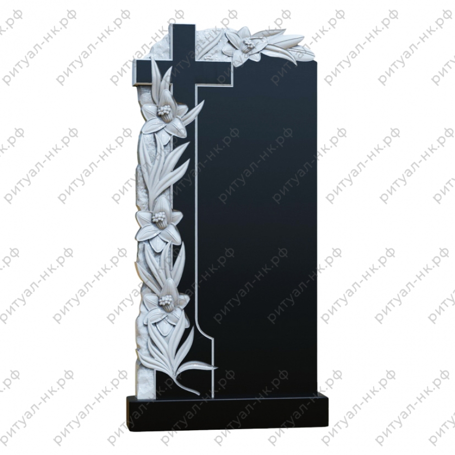 Резной памятник цветы № 8