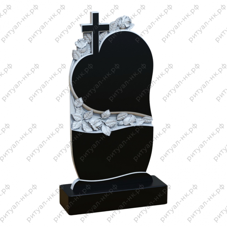 Резной памятник цветы № 55