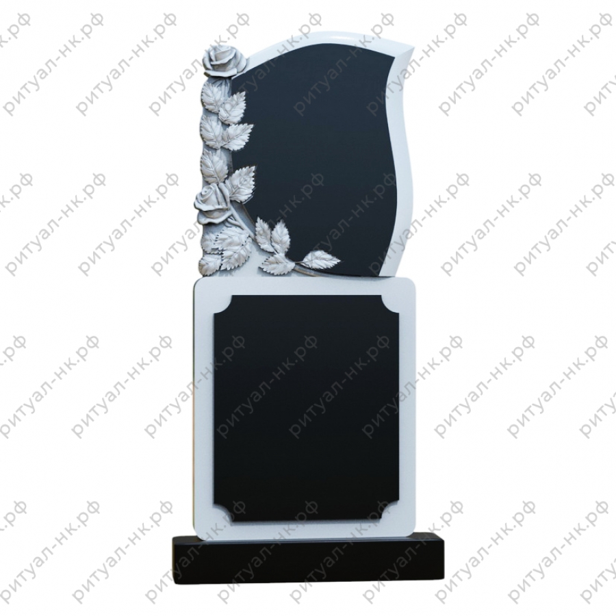 Резной памятник цветы № 87