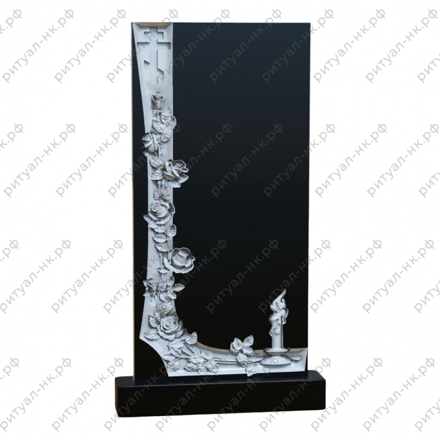 Резной памятник цветы № 32