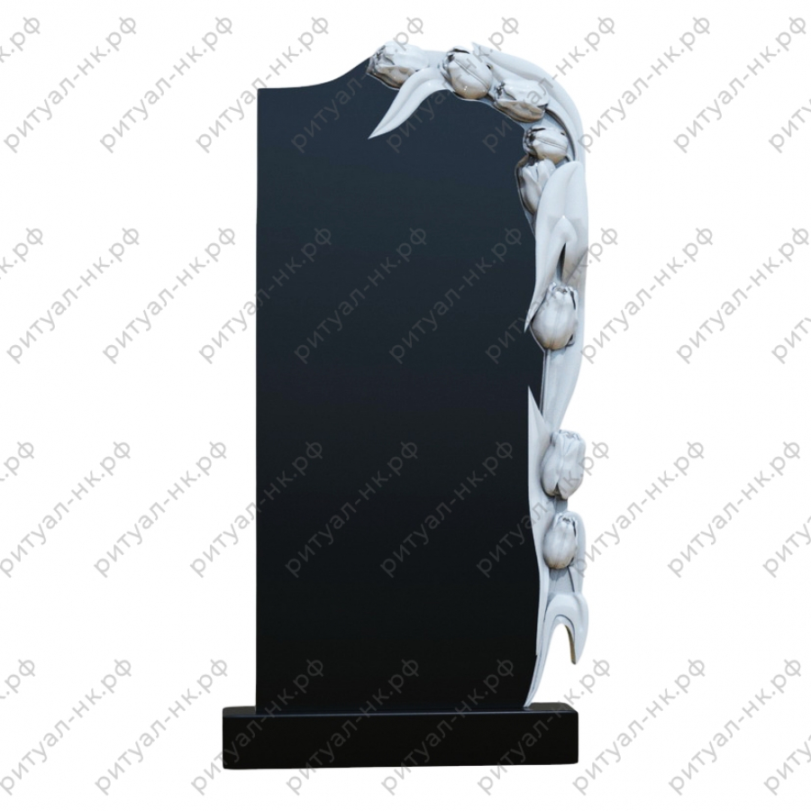 Резной памятник цветы № 123