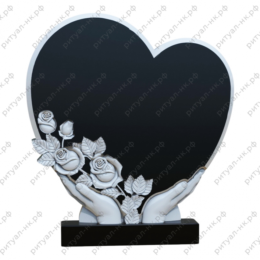 Резной памятник с сердцем № 25