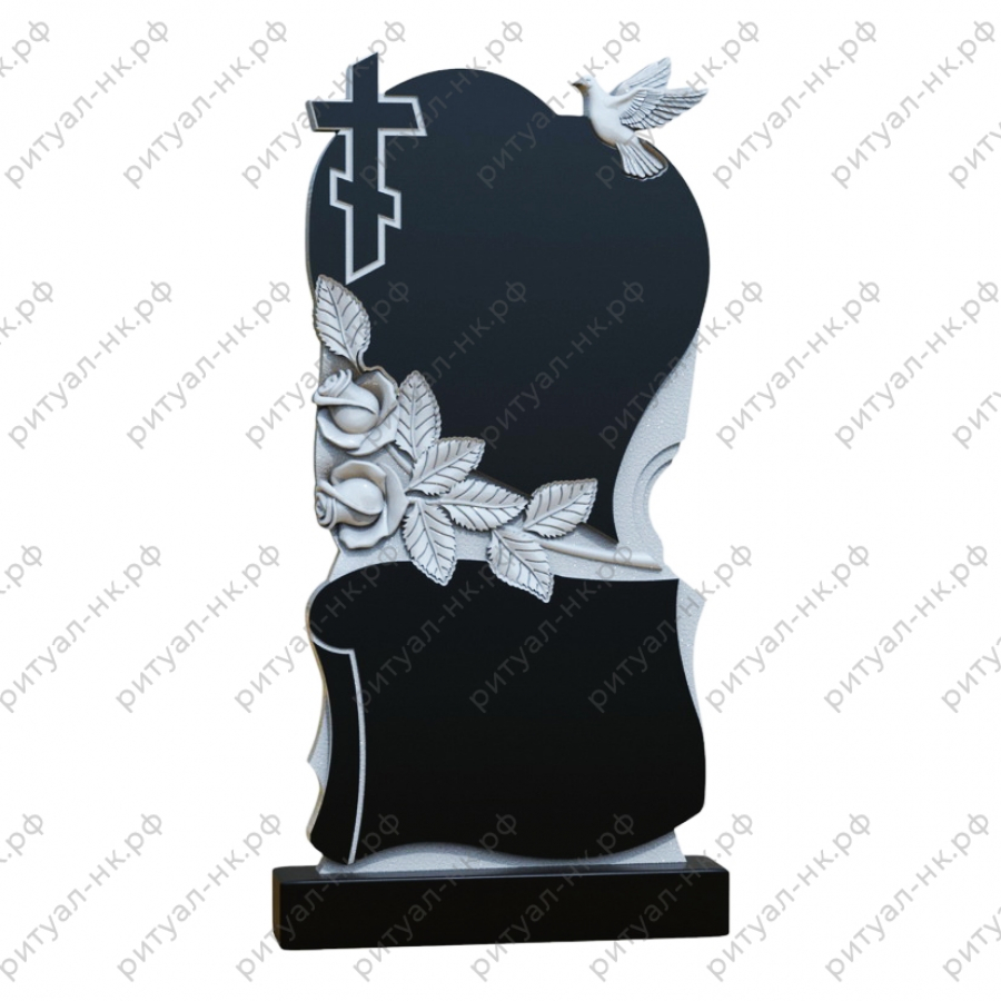 Резной памятник с сердцем № 30