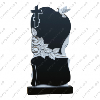 Резной памятник с сердцем № 30