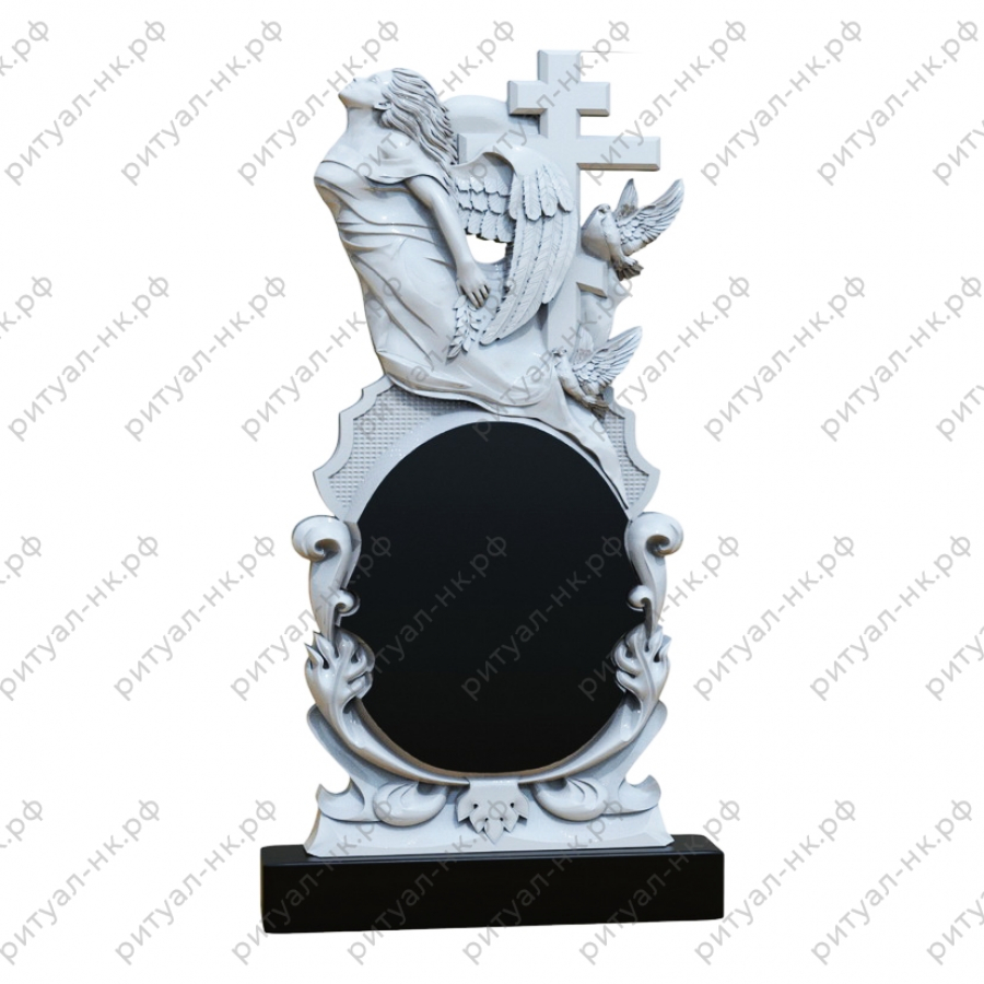 Резной памятник ангел № 54