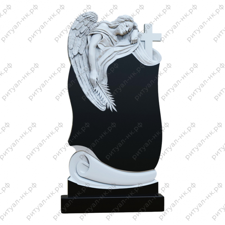 Резной памятник ангел № 5