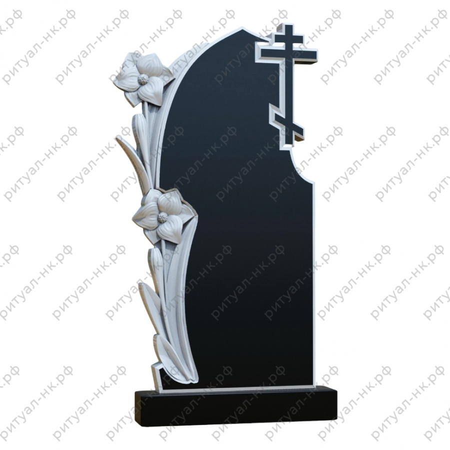 Резной памятник цветы № 22