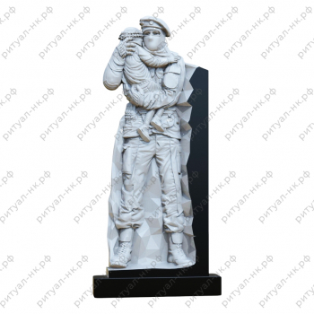Резной памятник военному № 6