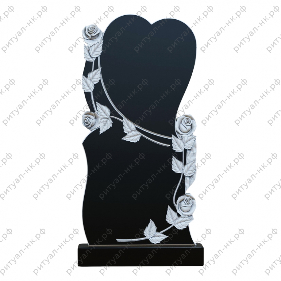 Резной памятник с сердцем № 9