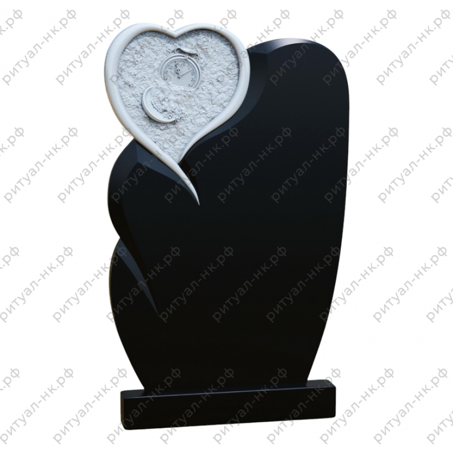 Резной памятник с сердцем № 32