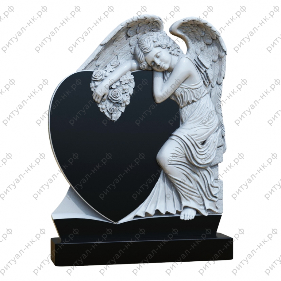 Резной памятник ангел № 65