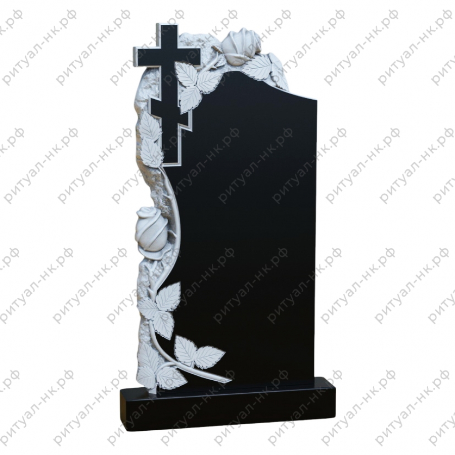 Резной памятник цветы № 56