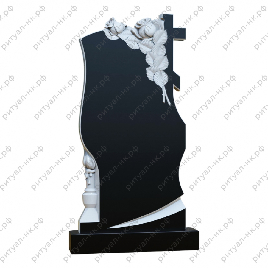 Резной памятник цветы № 111