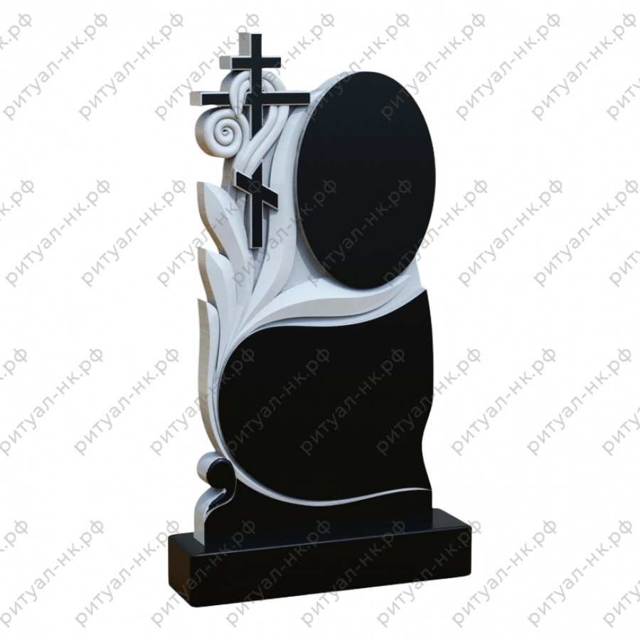 Резной памятник с пламенем № 3