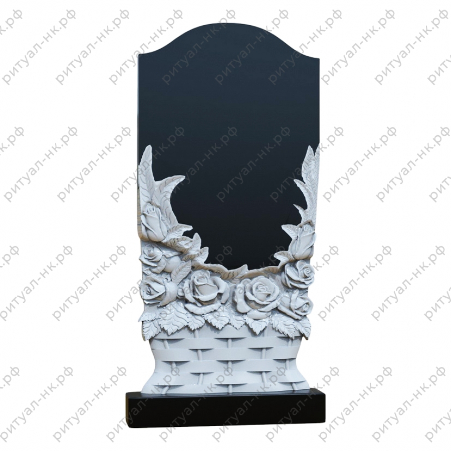 Резной памятник цветы № 58