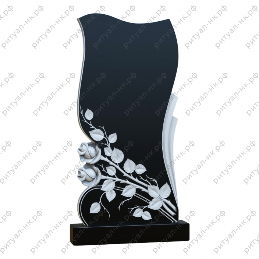 Резной памятник цветы № 110