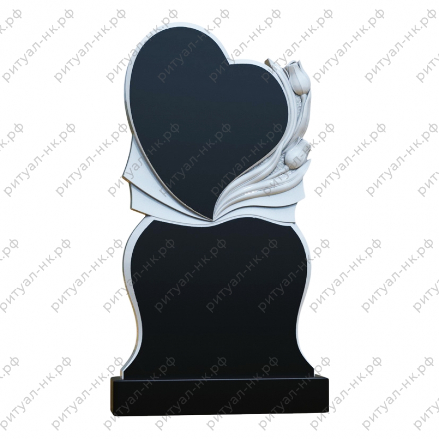 Резной памятник с сердцем № 12