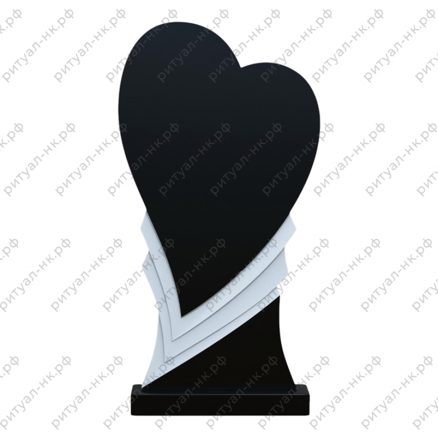 Резной памятник с сердцем № 16