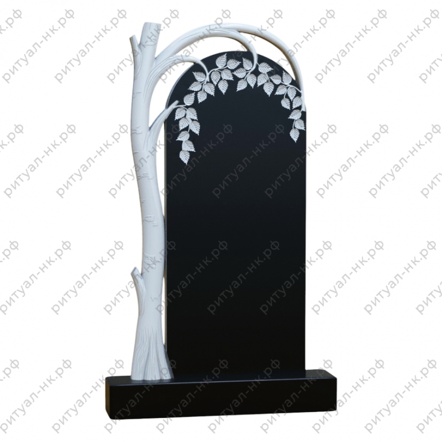 Резной памятник с деревом № 2